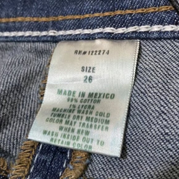 CHICK By NICKY HILTON Straight-Leg Blue Jeans w Rhinestone Skeletons Size 26 - Picture 8 of 8